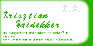 krisztian haidekker business card